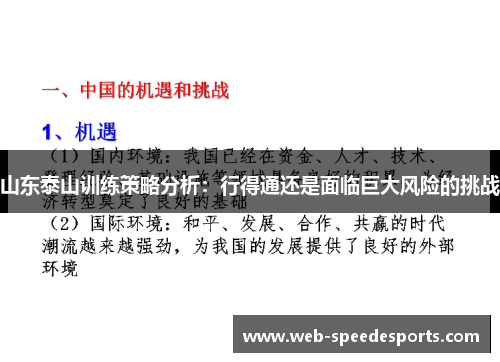 山东泰山训练策略分析：行得通还是面临巨大风险的挑战